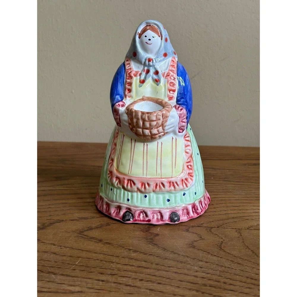Vintage Pier1‎ Italian Handpainted Candlestick Folk Art Women
